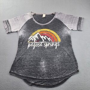 Prairie Mountain Pagosa Springs T-Shirt Womens Medium Heather Gray Graphic Print